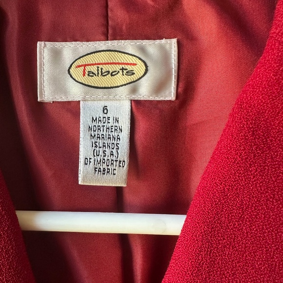 Women's Talbots 100% Wool Red blazer jacket Size 6 100% Wool. - Picture 5 of 15